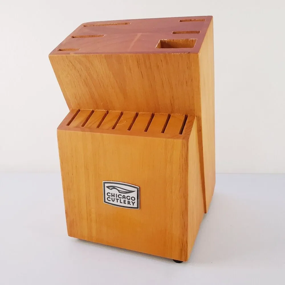 Chicago Cutlery 14 Slot Knife Block Wood Countertop Kitchen Storage
